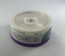 25 Pk Memorex DVD+R 16X 4.7 GB Data 120 Min Video Blank Media, Sealed picture