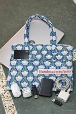 Vintage Floral Quilted Laptop Sleeves With Handle Computer Case For MacBook Pro picture