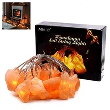 Himalayan Salt lamp Salt Rock Night Light USB Fairy Hanging String 20 Lights picture