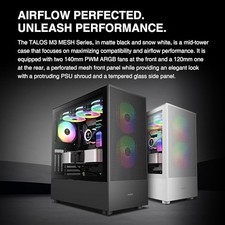GAMDIAS E-ATX MID TOWER GAMING COMPUTER CASE, TEMPERED GLASS PC CASE, -  BLACK picture