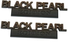 2pcs Black Pearl Emblem Decal Custom 3D Letter Edition Badge Sticker Matte picture