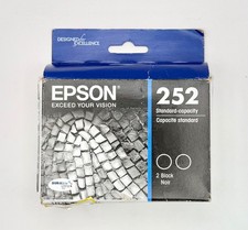Epson 252 Standard Capacity BLACK Ink Cartridge 2 Pack EXP 7/26 picture