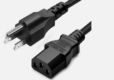 Universal AC Power Cable 3 Prong Power Cord for Computer, Monitor.5 Feet. Pack 3 picture
