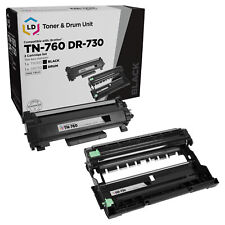 LD Products Replacement Brother TN760 1 Toner Cartridge & 1 Drum DR730 Black 2PK picture