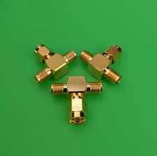 (1 PC) SMA Male to Double Female T type RF Connector - USA Seller picture