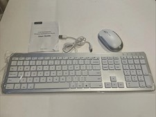 Seenda Wireless Keyboard and Mouse Slim White Rechargeable picture