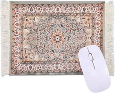 Persian Rug Mouse Pad - Vintage Bohemian Carpet Style Desk Mat with Fringed picture