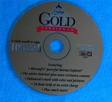 AMERICA ONLINE ~ AOL ~ Version 3.0 ~ VINTAGE Windows CD Disk Promo ~ Gold picture