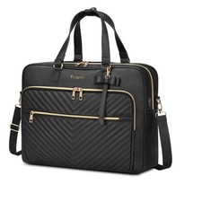 Taygeer 17 Inch Laptop Bag for Women, Large Convertible Quilted Briefcase Bac picture