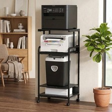 4-Tier Rolling Printer Stand with Adjustable Shelves & Wheel Locks for Offices picture