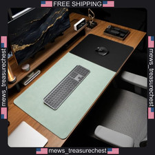 Desk Mat 31.5x15.7 inches Cork Base PU Leather & Cloth Hybrid picture