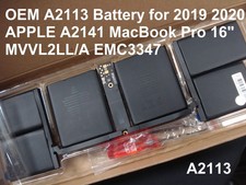 NEW OEM A2113 Battery for 2019-20 APPLE A2141 MacBook Pro 16