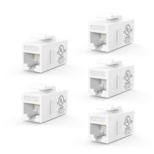 UL Listed CAT6A Keystone Coupler Poe, White, 5-Pack picture