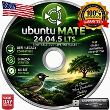 Ubuntu MATE 24.04.5 DVD Bootable Live/Installer | UEFI/Legacy | SHA256 Verified picture
