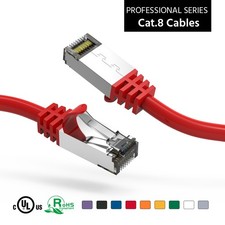 20 Pack of 4Ft CAT8 S/FTP Ethernet Network Cable Red 26AWG picture