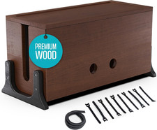 Extra Large Cable Management Box, Wood Cord Hider Box & Organizer for Power Stri picture