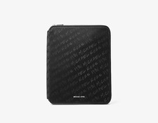 Michael Kors Small Nylon Travel Tech Folio Tablet Case Logo Black Zip Sleeve picture