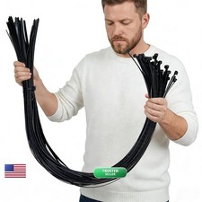NORJIN 50 Pcs 48 Inch Extra Long Heavy Duty Zip Ties 175 lbs Self Locking UV picture