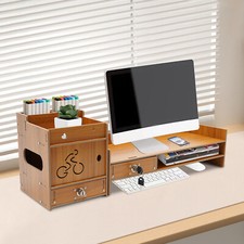 Minimalism Classy Monitor Stand Riser Wood Color Computer Monitor Riser Stand picture