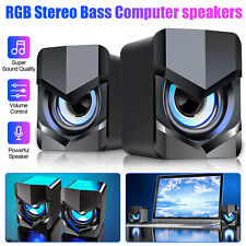 Stereo Bass Sound USB Computer Speakers 2.0 Channel USB Wired for Laptop Desktop picture