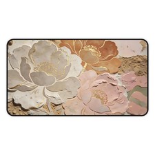 NEW Gaming Mouse Pad Desk Mat Peony Neutal Pretty Floral 22