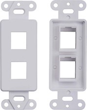 10 Pcs - 2 Port Decoration Wall Plate Keystone Insert 2 Gang White WallPlate picture