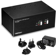TRENDnet 2-Port Dual Monitor DisplayPort Switch with Audio, 2-Port USB 2.0 picture