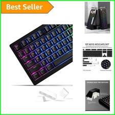 137 Key Black PBT Keycap Set - High Durability and Backlit Shine-Through Design picture
