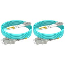 LC to SC Multimode Fiber Patch Cable, 50ft/15m-2 Pack OM3 Fiber Cable, Option... picture