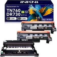Toner Cartridge & Drum Unit 3 Pack for Laser Printer Black Ink picture