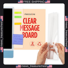 Monitor Memo Board 2Pcs - Clear PET Sticky Note Holders for Computer Screens picture