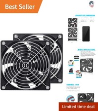 2-Pack 120mm 12V DC Computer Cooling Fan Quiet 1500RPM 58CFM Plastic picture