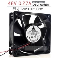 Delta AFB1248VHE 12038 DC48V 0.27A 12CM 2-Wire Dual Ball Ball Server Cooling Fan picture