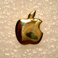 Vintage GOLD Colored Apple Logo Lapel Pins / Tie Tack picture