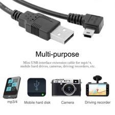 NFHK Male Left Angled 90 Degree Charge Cable to USB 2.0 Male Data 5Pin Mini US B picture