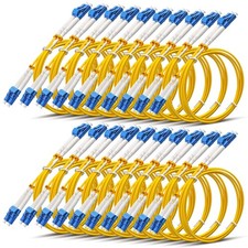 20 PCS LC To LC Fiber Patch Cable 3.28ft 1M OS2 Single Mode Duplex Yellow picture