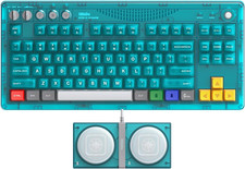Retro 87 Mechanical Keyboard for Windows PC & Android, Clear Blue picture