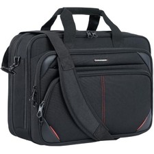 Laptop Briefcase Bag 17.3 Inch Canvas Messenger Shoulder Bag Black/Red picture