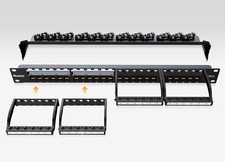 24 Port - Keystone Patch Panel, Cat6 10Gbps Network Panel for 1U 19