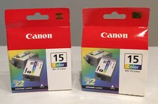 New Genuine Canon BCI-15 Color 2 PK Ink Cartridges PIXMA iP70 PIXMA iP80 2 pack picture