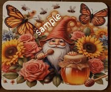 Gnome With Honey Bees,  Sunflowers &  Butterflies Mouse Pad picture
