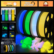 Glow in the Dark 3D Printer Filament Bundle - Multicolor PLA 1.75mm, 250g x 4 Pa picture