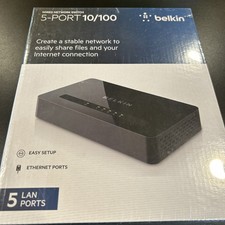 Belkin Switch 5-LAN Ports 10/100 For Wired Network -Brand New Sealed Ver.5001 picture