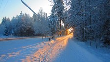 Landscape snow road sun sunlight winter outdoors nature Custom Gaming Mat Desk picture