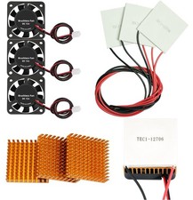 3 Sets TEC112706 Peltier Cooler Module Kit 6A 12V Panel Aluminum Heat Sink picture