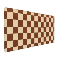 Brown Beige Checkered Large Desk Mat Mouse Pad Non Slip Gaming 35.4x15.7 Inch picture