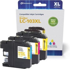 Cartridge Replacement for Brother LC-103XL - Cyan, Magenta, Yellow 3 Pack picture