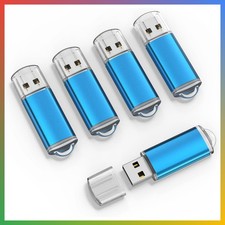 16GB USB 2.0 Flash Drive Bulk 5 Pack Blue Portable Storage Memory Stick picture
