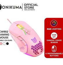 ONIKUMA CW902 Pink Gaming Mouse RGB Lighting 6400 DPI 6 Programmable Buttons picture