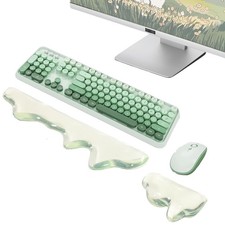 Gel Mountain Keyboard and Mouse Wrist Rest Set Abstract 2PCS, Green picture